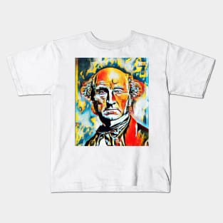 John Stuart Mill Abstract Portrait | John Stuart Mill Artwork 3 Kids T-Shirt